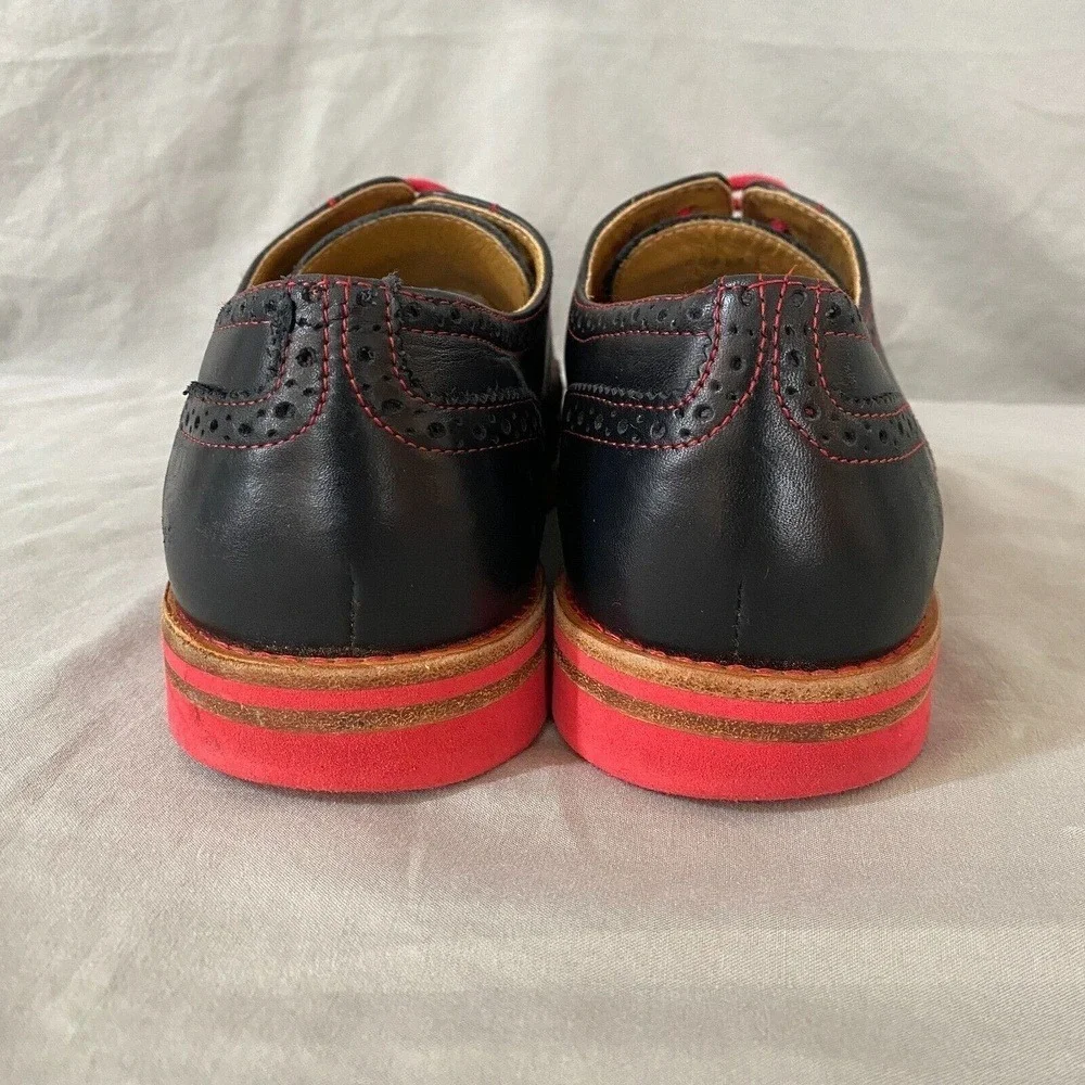 Bold! By Soxy Men's 9 Handmade Leather Suede Wingtip‎ Red Black Dress Shoes